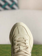 Gucci Rhyton Sneaker – Ivory Leather with Baby Dragon Print