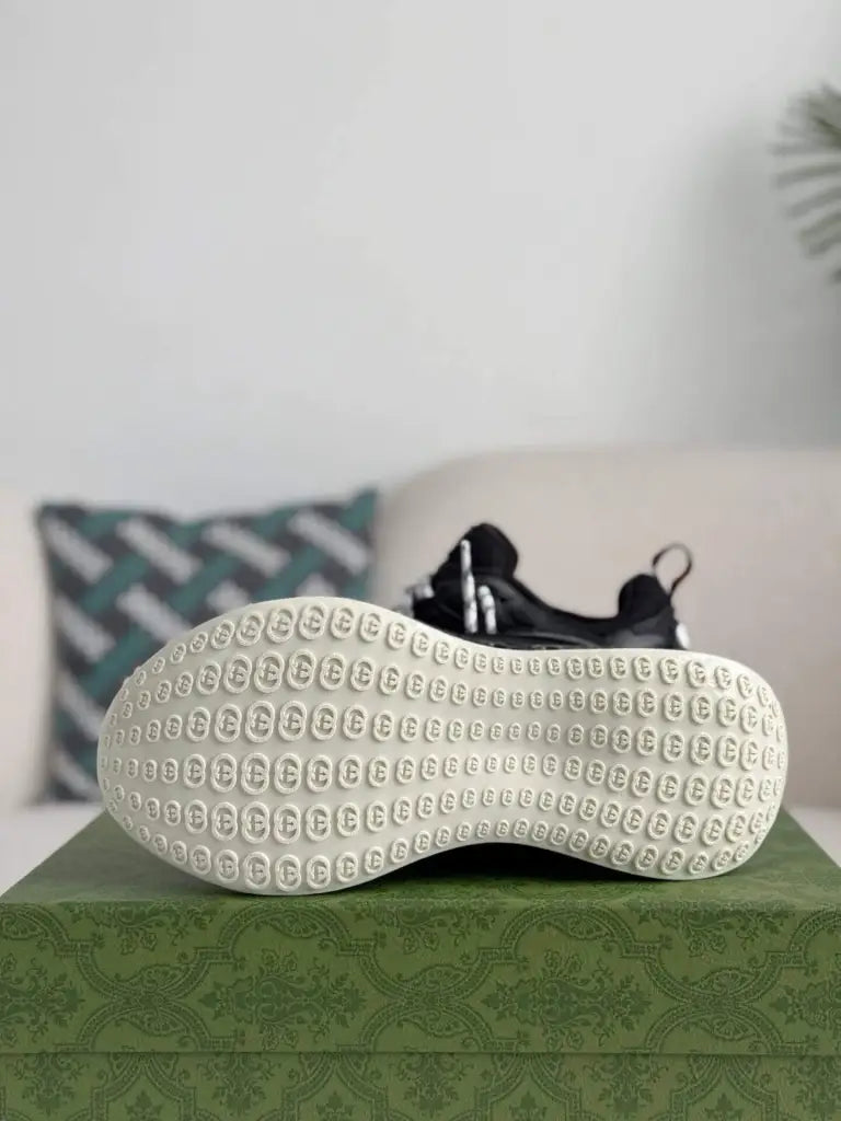 Gucci Run Sneaker – Black Technical Mesh & Rubber