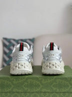 Gucci Run Sneaker – White & Silver Metallic