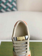 Gucci Screener Sneaker – Beige Leather with Green & Orange Web