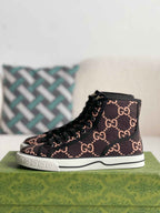 Gucci Tennis 1977 High-Top Sneaker – Black & Pink GG Nylon
