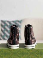 Gucci Tennis 1977 High-Top Sneaker – Black & Pink GG Nylon