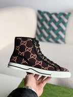 Gucci Tennis 1977 High-Top Sneaker – Black & Pink GG Nylon