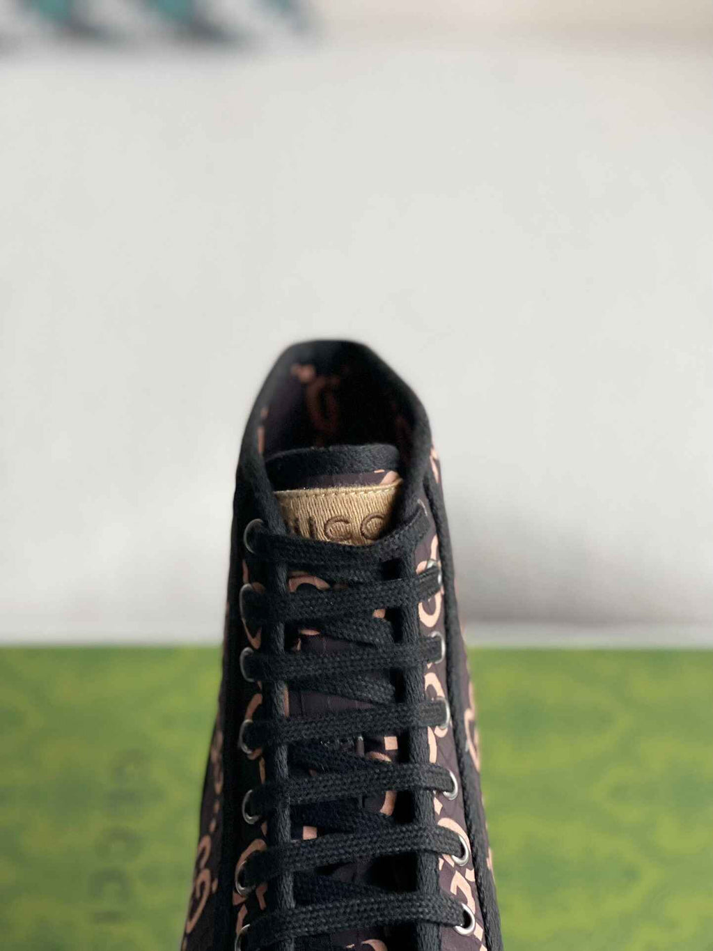 Gucci Tennis 1977 High-Top Sneaker – Black & Pink GG Nylon