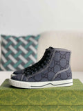 Gucci Tennis 1977 High-Top Sneaker – Charcoal & Black GG Nylon