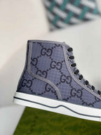 Gucci Tennis 1977 High-Top Sneaker – Charcoal & Black GG Nylon
