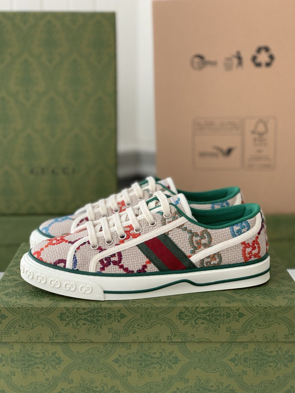 Gucci Tennis 1977 Sneaker – Multicolor GG Embroidered Canvas