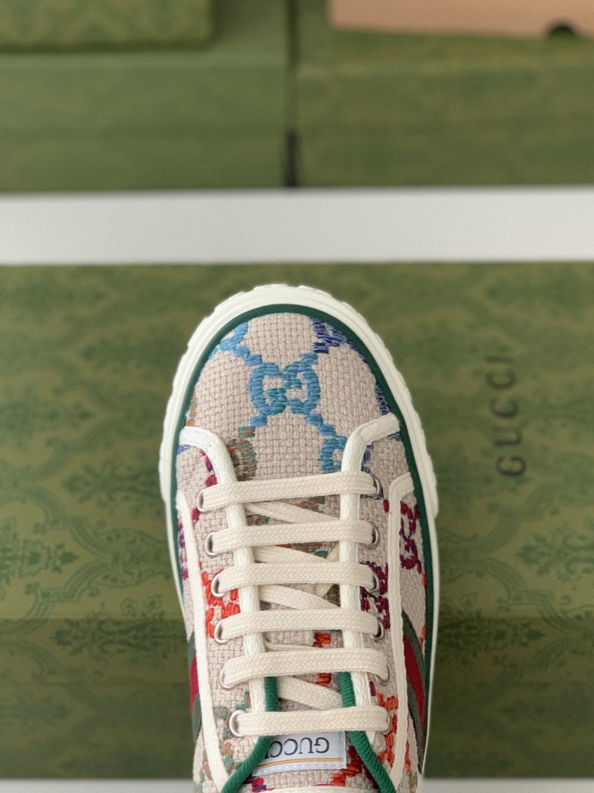Gucci Tennis 1977 Sneaker – Multicolor GG Embroidered Canvas