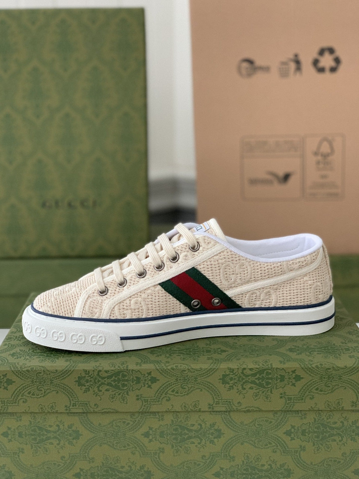 Gucci Tennis 1977 Sneaker – Off-White GG Embroidered Canvas