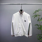 Gucci Cotton Jersey Web Stripe Tracksuit White Zip-Up Jacket and Jogger Pants Set