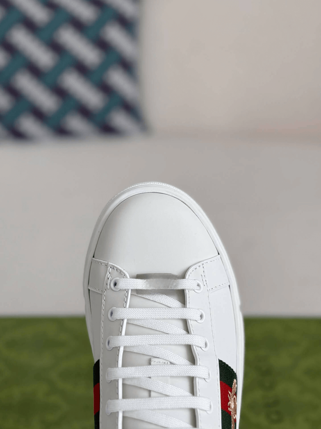 Gucci Ace Sneaker Leather with Web Stripe and Bee Embroidery