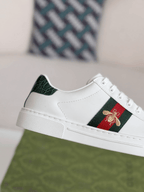 Gucci Ace Sneaker Leather with Web Stripe and Bee Embroidery