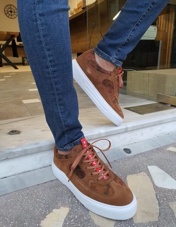 Handcrafted Desert Ridge Brown Suede Sneakers