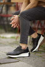 HolloShoe Eva Sole Black Sneakers - Elegant Versatile Footwear