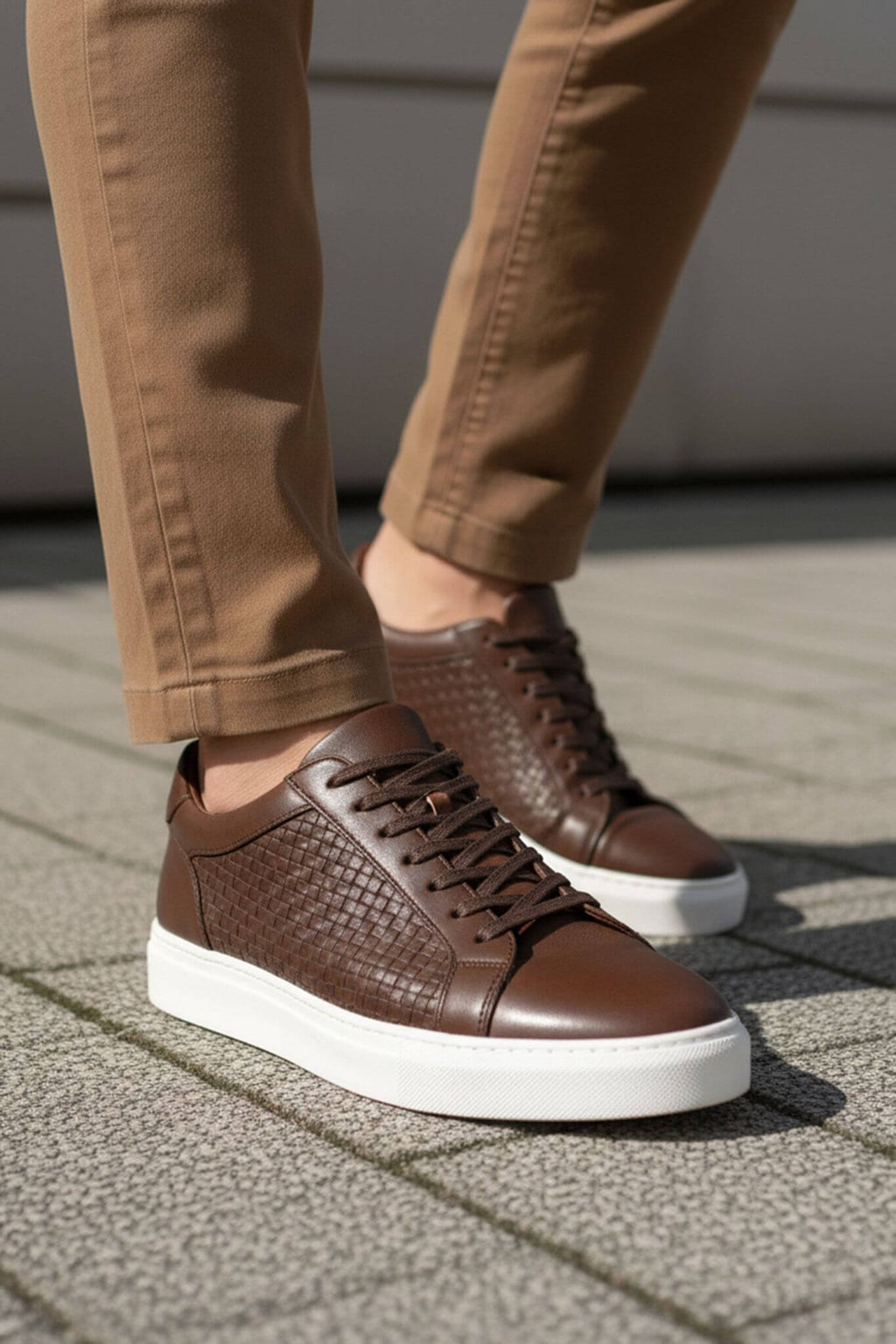 Modena Leather Trainer — Espresso Brown