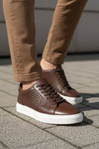 Modena Leather Trainer — Espresso Brown