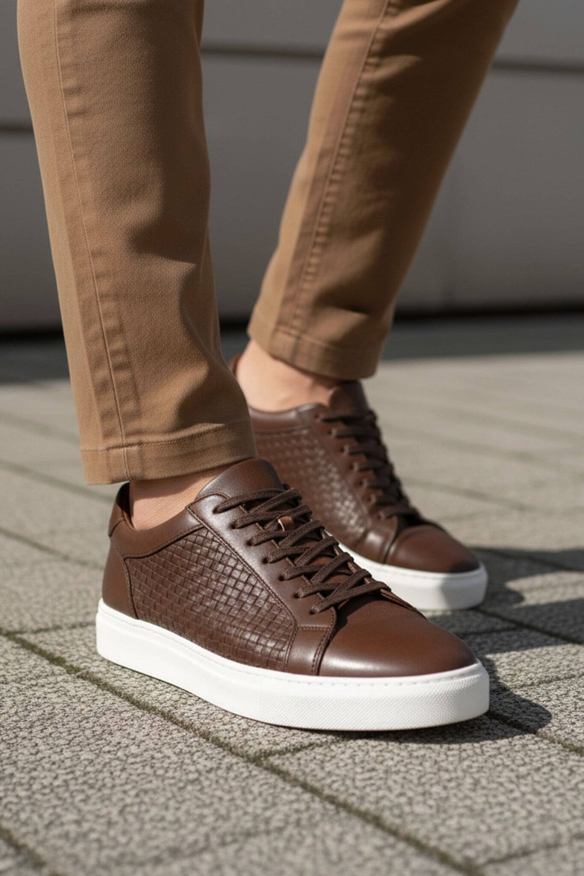 Modena Leather Trainer — Espresso Brown