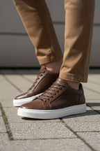 Modena Leather Trainer — Espresso Brown