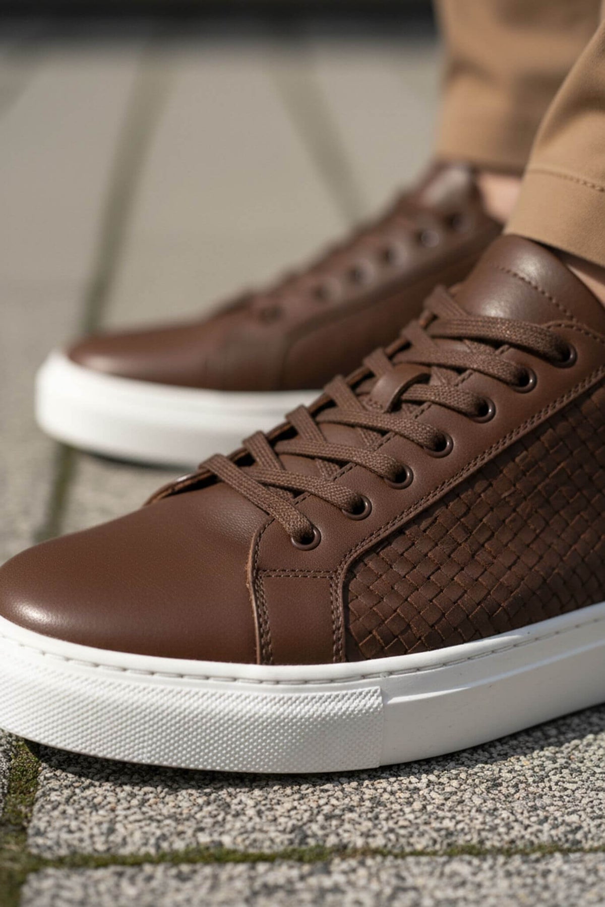 Modena Leather Trainer — Espresso Brown