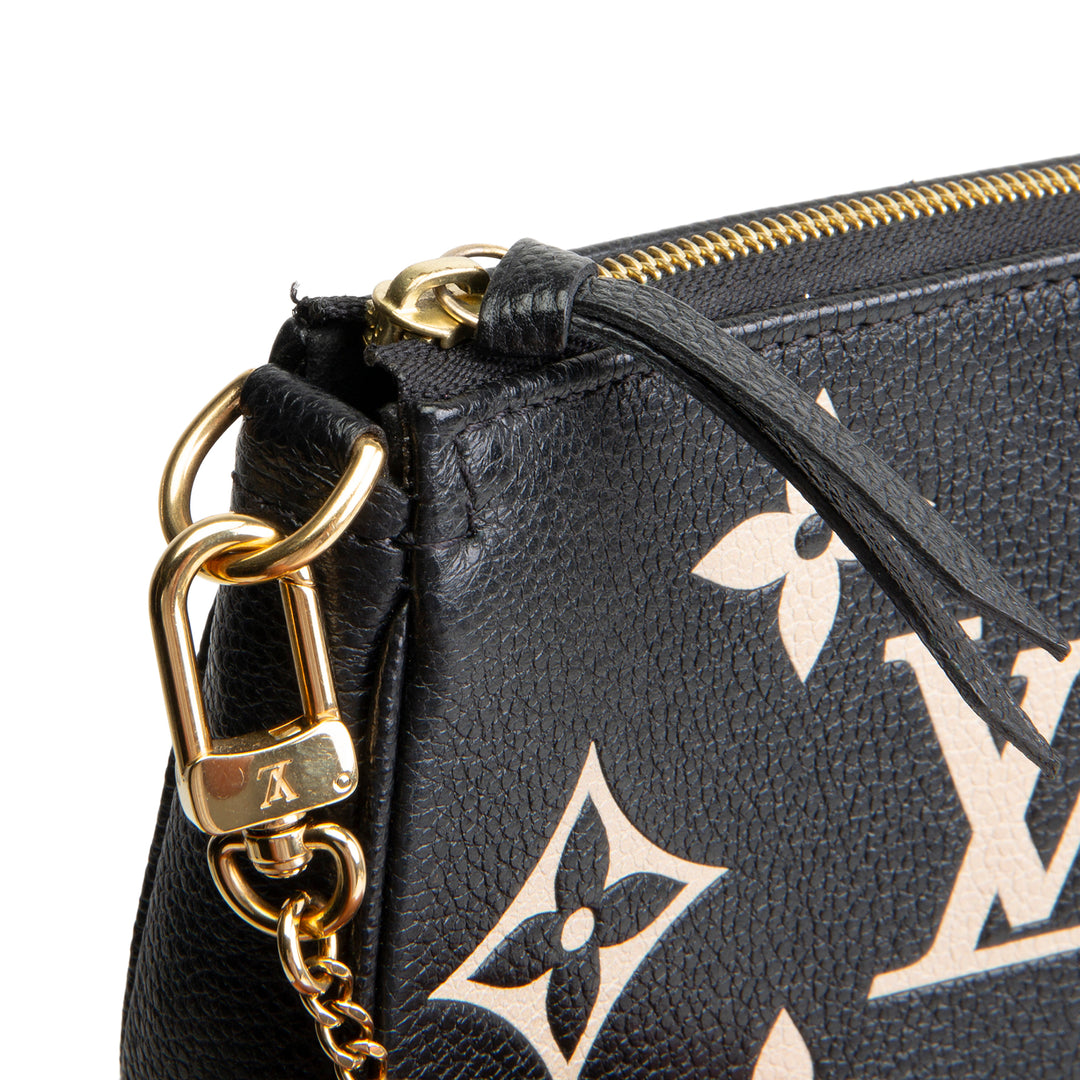 Embossed Monogram Leather Mini Chain Shoulder Bag