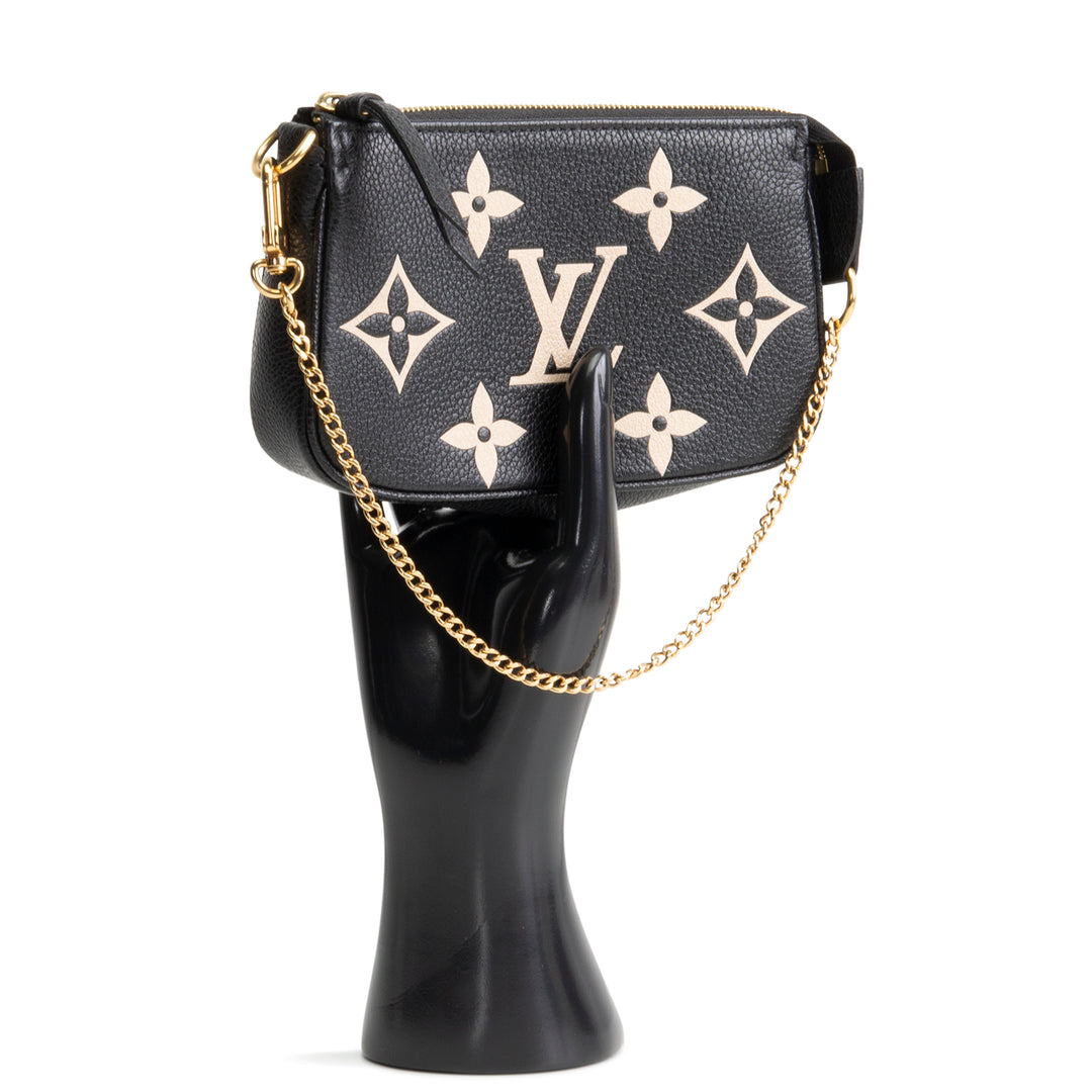 Embossed Monogram Leather Mini Chain Shoulder Bag