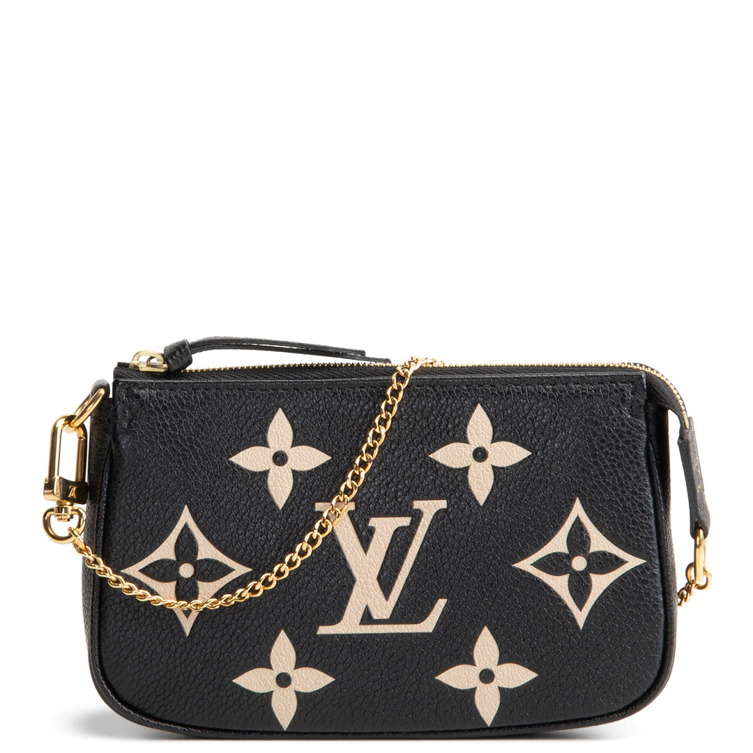 Embossed Monogram Leather Mini Chain Shoulder Bag