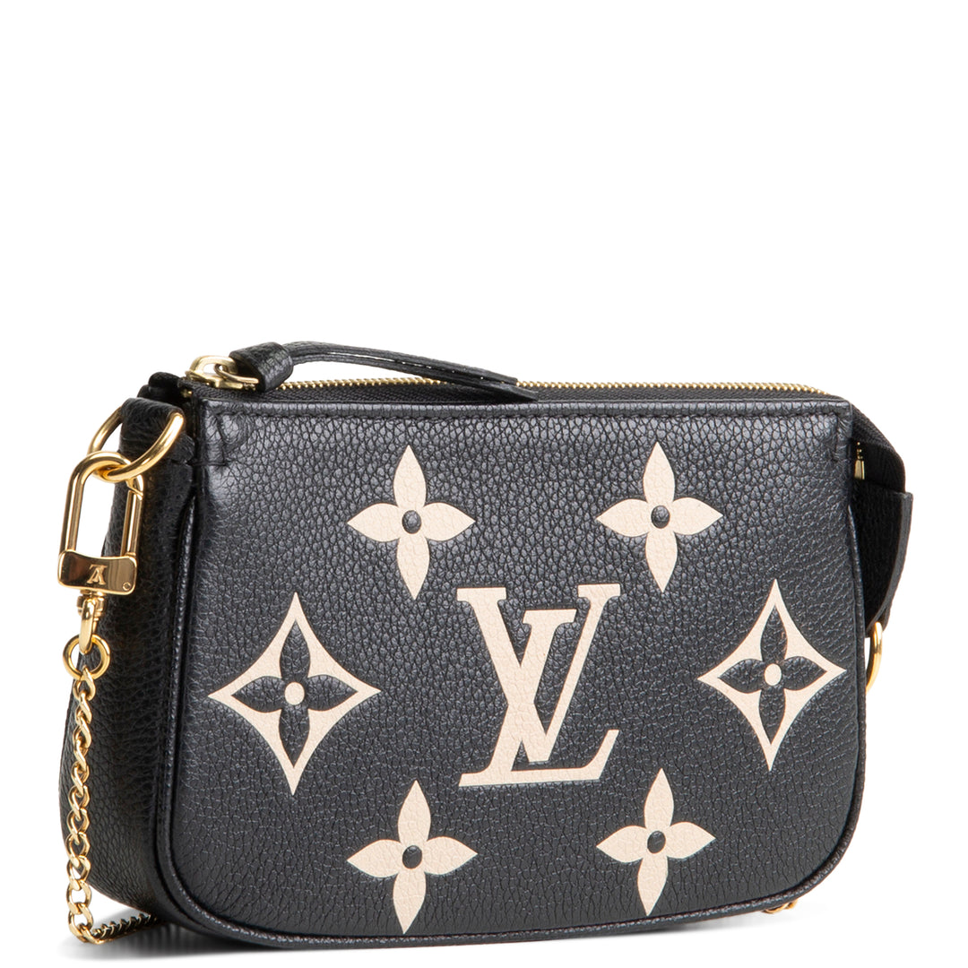 Embossed Monogram Leather Mini Chain Shoulder Bag