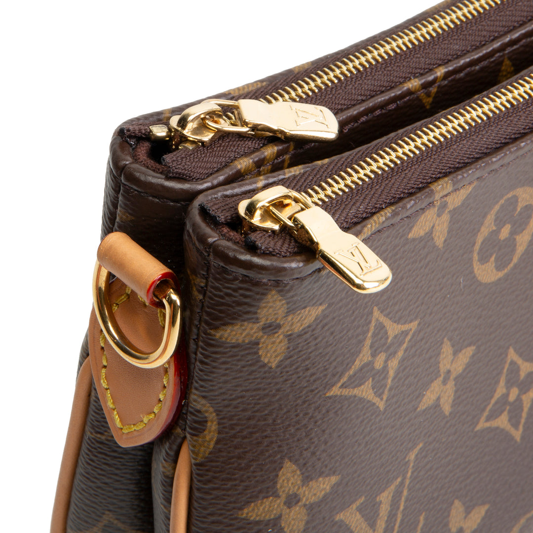 Monogram Canvas Double-Zip Shoulder Bag