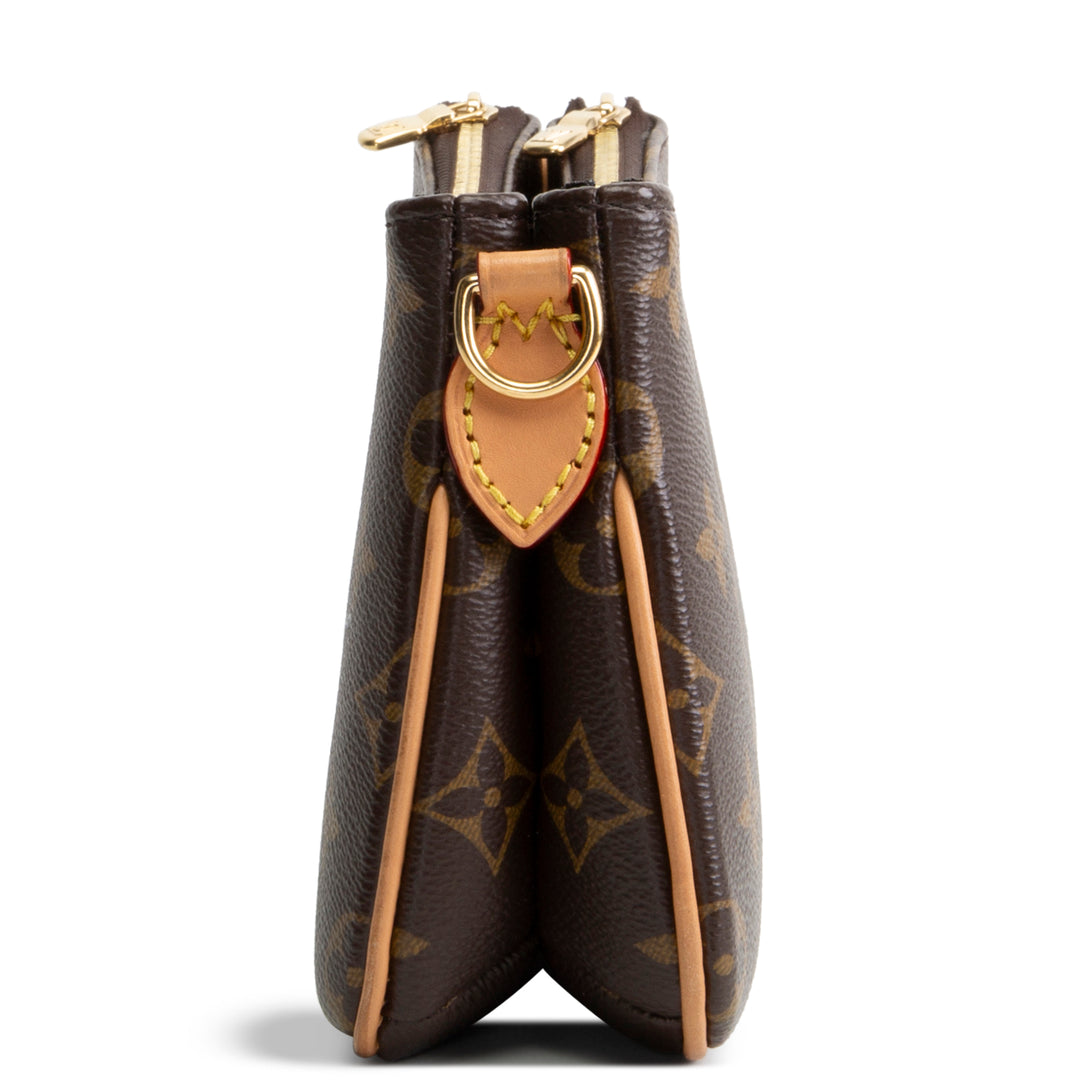 Monogram Canvas Double-Zip Shoulder Bag