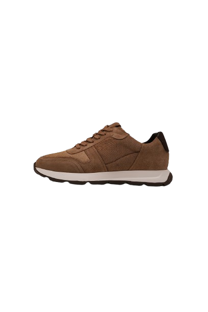 Laliya Men's Taupe Lightweight Lace-Up Suede Sneakers