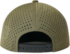 Laliya Men's Olive Green Perforated Breathable Flat-Brim Snapback Cap