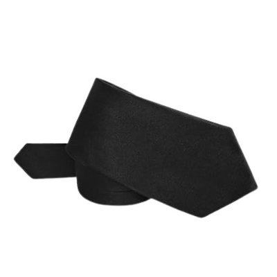 Laliya Men's Classic Solid Black Satin Necktie