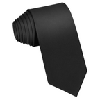 Laliya Men's Classic Solid Black Satin Necktie