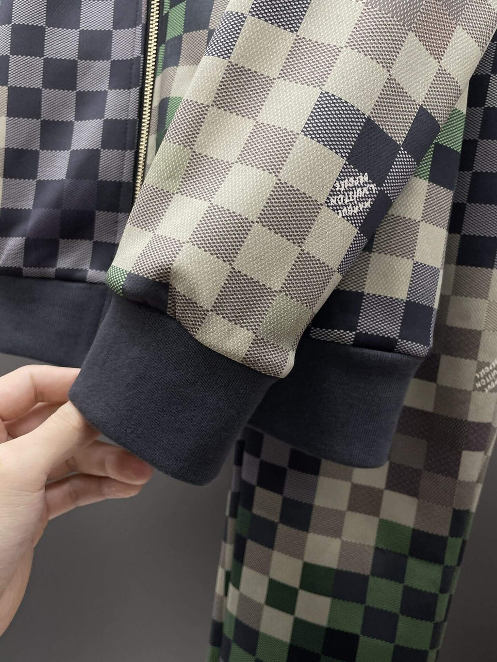 Louis Vuitton Damier Pop Technical Jersey Tracksuit Green Pixel