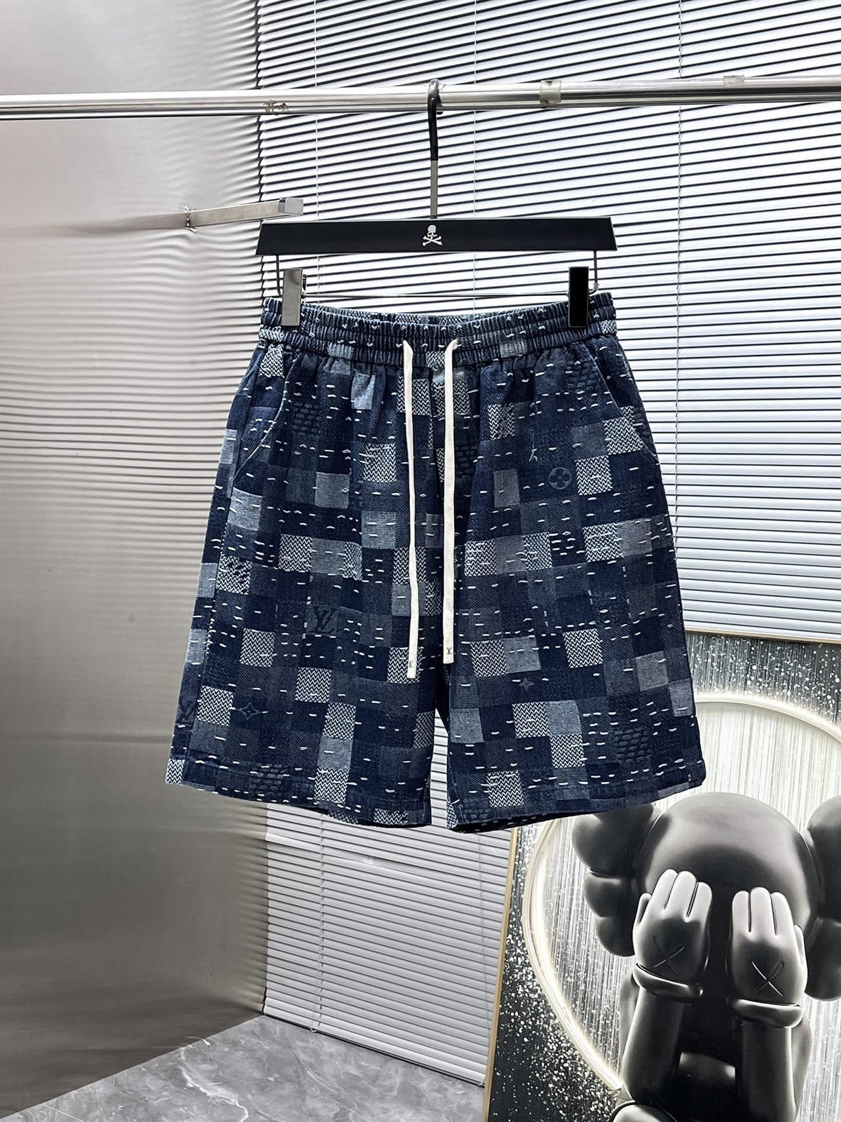 Louis Vuitton LV Damier Patchwork Denim Set - Short-Sleeved Button-Down Shirt & Shorts Co-ord Set