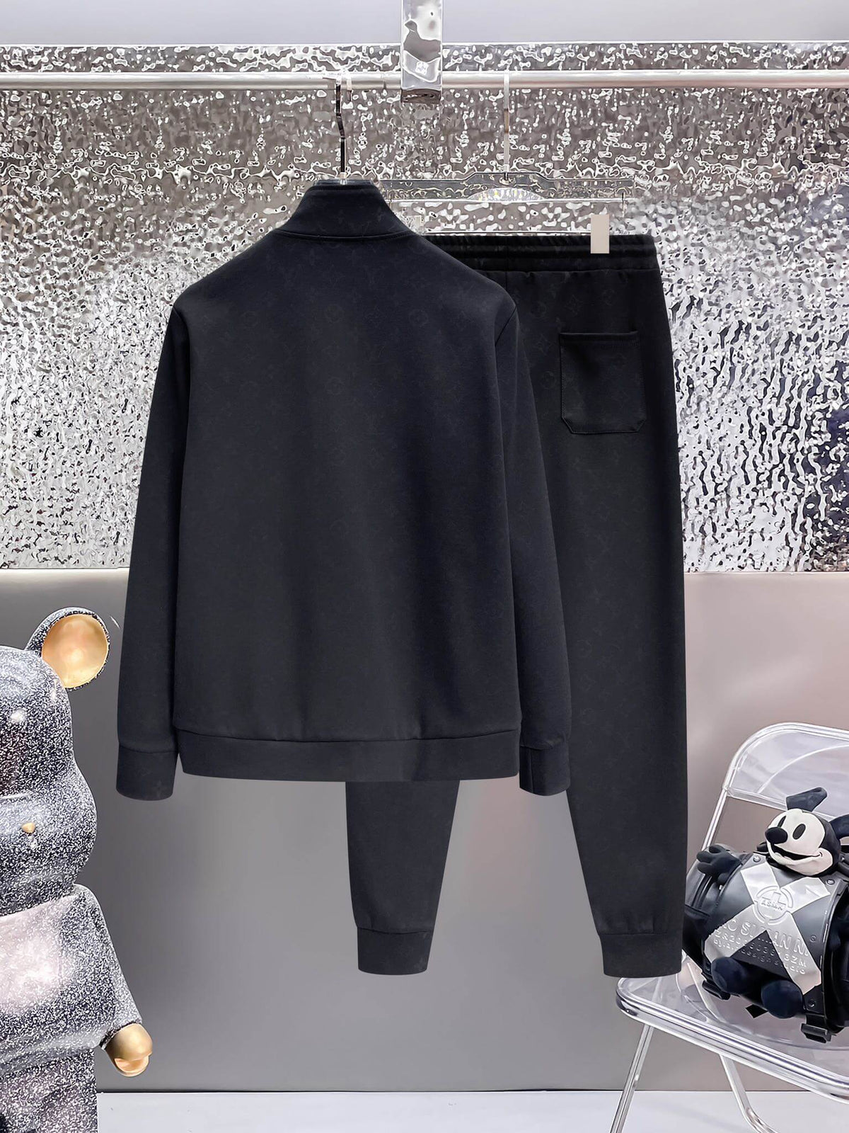 Louis Vuitton LV Logo Patch Tracksuit Black Technical Jersey