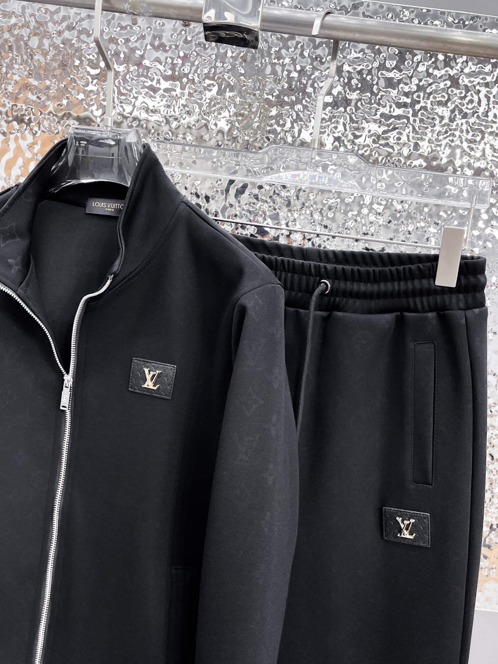 Louis Vuitton LV Logo Patch Tracksuit Black Technical Jersey