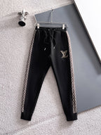 Louis Vuitton LV Monogram Side Stripe Tracksuit - Black Technical Knit Zip Jacket & Pants Set