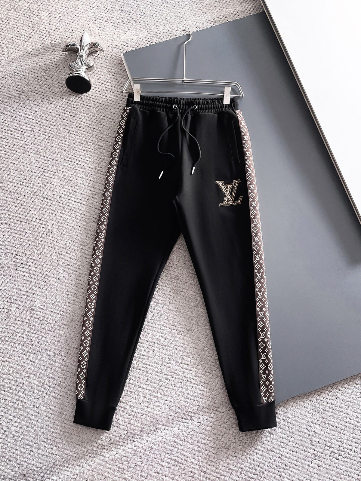 Louis Vuitton LV Monogram Side Stripe Tracksuit - Black Technical Knit Zip Jacket & Pants Set