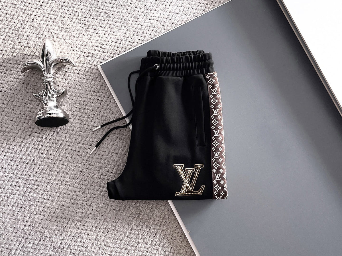 Louis Vuitton LV Monogram Side Stripe Tracksuit - Black Technical Knit Zip Jacket & Pants Set