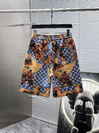 Louis Vuitton LV Monogram Tapestry Denim Short-Sleeved Shirt & Shorts Set