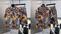 Louis Vuitton LV Monogram Tapestry Denim Short-Sleeved Shirt & Shorts Set