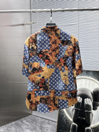 Louis Vuitton LV Monogram Tapestry Denim Short-Sleeved Shirt & Shorts Set