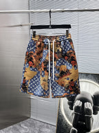 Louis Vuitton LV Monogram Tapestry Denim Short-Sleeved Shirt & Shorts Set