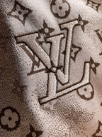 Louis Vuitton LV Monogram Tracksuit Set - Cream & Beige Technical Knit Zip Jacket & Pants
