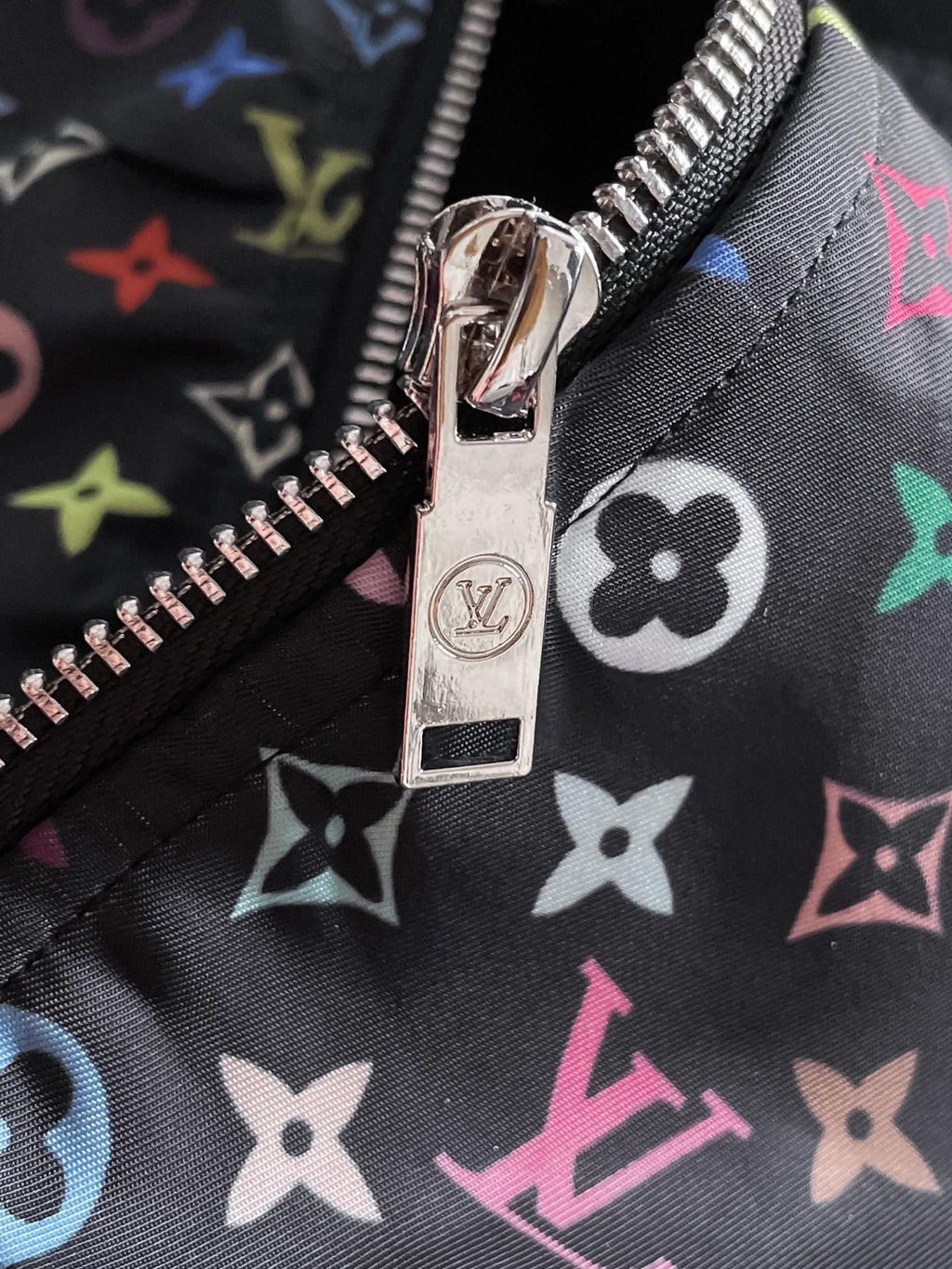 Louis Vuitton LV Multicolor Monogram Tracksuit - Black Graphic Stripe Zip Hoodie Set