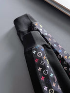 Louis Vuitton LV Multicolor Monogram Tracksuit - Black Graphic Stripe Zip Hoodie Set