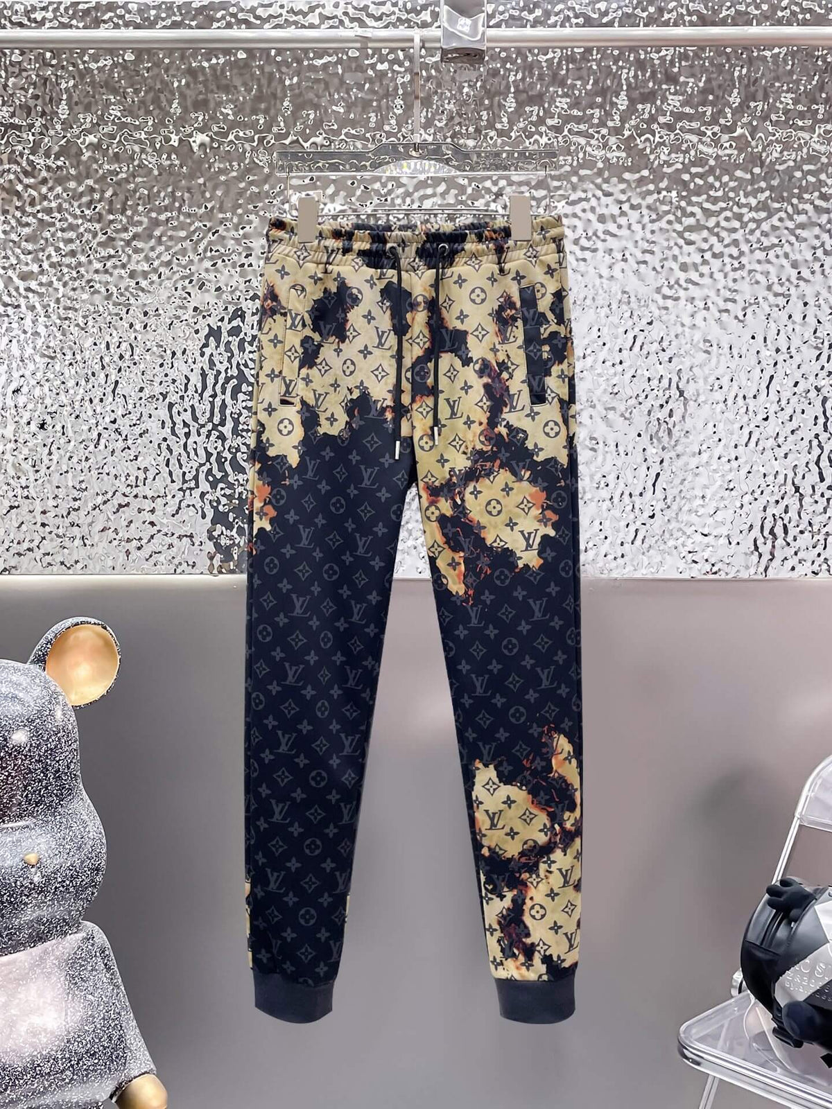 Louis Vuitton Monogram Bleached Effect Tracksuit Black and Tan