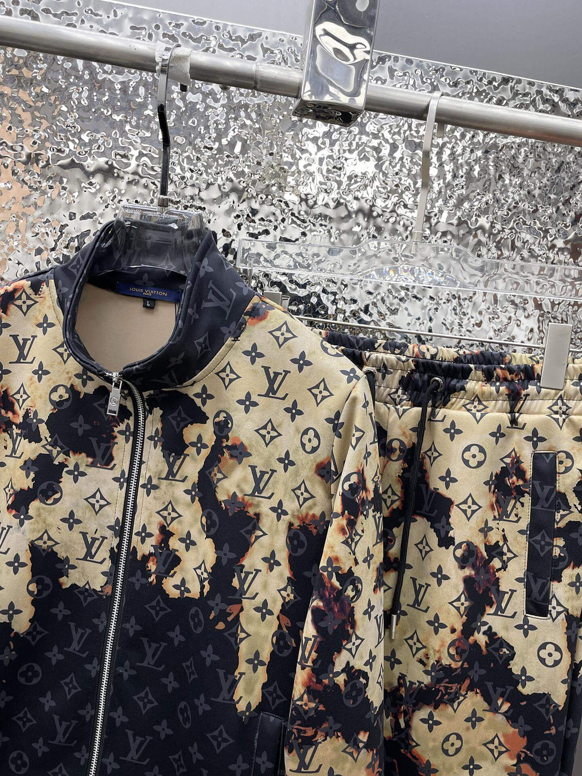 Louis Vuitton Monogram Bleached Effect Tracksuit Black and Tan
