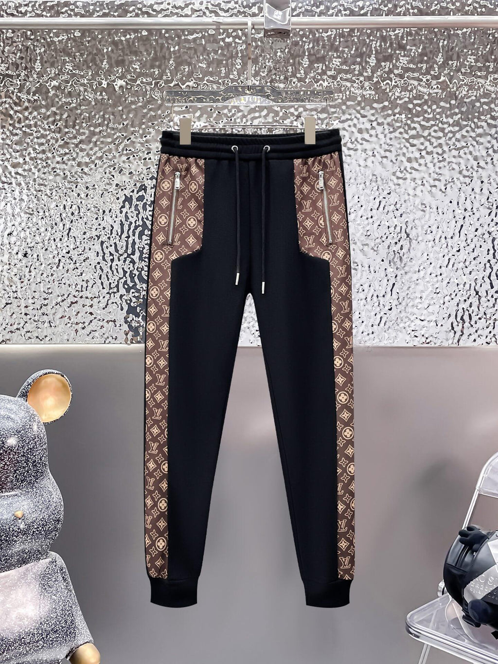 Louis Vuitton Monogram Block Technical Jersey Tracksuit Black